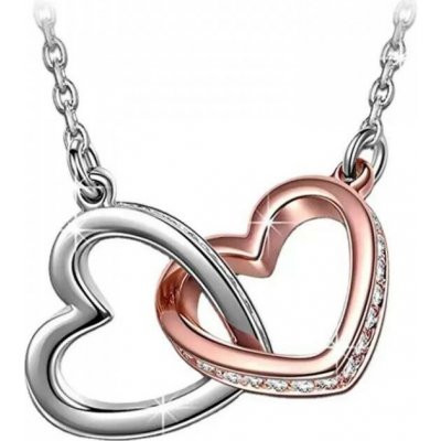 Medvídárek Náhrdelník Spojená srdce stříbro 925/1000, 4 g – Zbozi.Blesk.cz