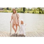 Nelly plážové pončo dámské světle růžová tělová kratší – Sleviste.cz