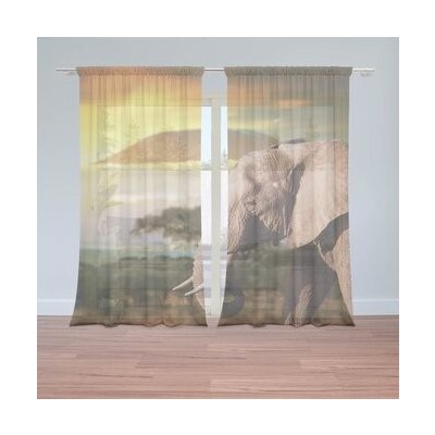 Sablio Záclony Slon z profilu: 2ks 150x250cm – Hledejceny.cz