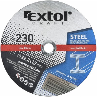 EXTOL CRAFT kotouče řezné na kov, 5ks, 230x1,9x22,2mm, 106950