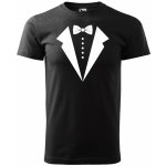 Lovero pánské tričko Svatební tričko sako Černá – Zboží Mobilmania