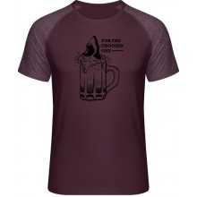 MyMate prodloužené triko MY111 - Pivo pro vyvolené - Burgundy / Heather Burgundy