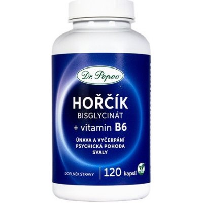 Dr. Popov Hořčík Mg + vitamin B6, 120 kapslí – Hledejceny.cz