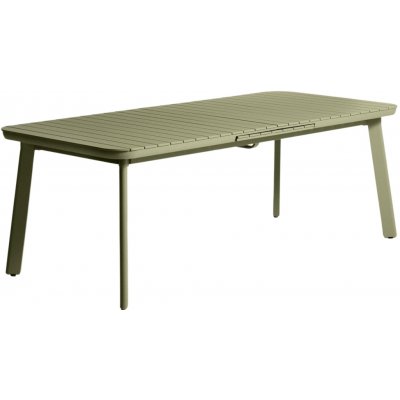 Kave Home kovový zahradní rozkládací stůl Izola 220/280 x 100 cm Zelený – Hledejceny.cz