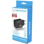 ESPERANZA nabíječka 20 W USB-C PD 20 W / USB-A QC 3.0 18 W – černá – Zboží Živě