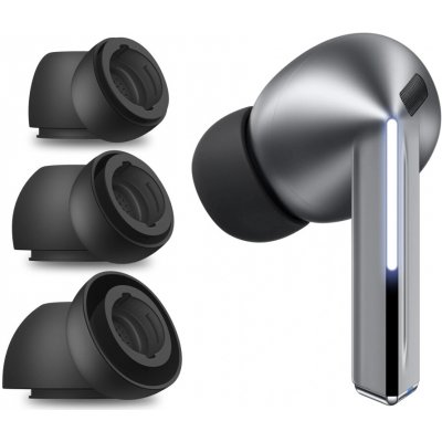 Techsuit 3 balení náhradní nástavce do uší AirVibe ET3 pro Samsung Galaxy Buds 3 Pro prémiový silikon velikosti S M L černé – Zboží Živě