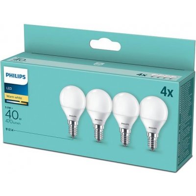 Philips SADA 4x LED žárovka P45 E14/5,5W/230V 2700K P5100 – Zboží Mobilmania