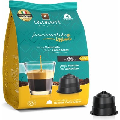 Lollo caffé Kapsle DECA bezkofeinové espresso do Dolce Gusto 16 ks