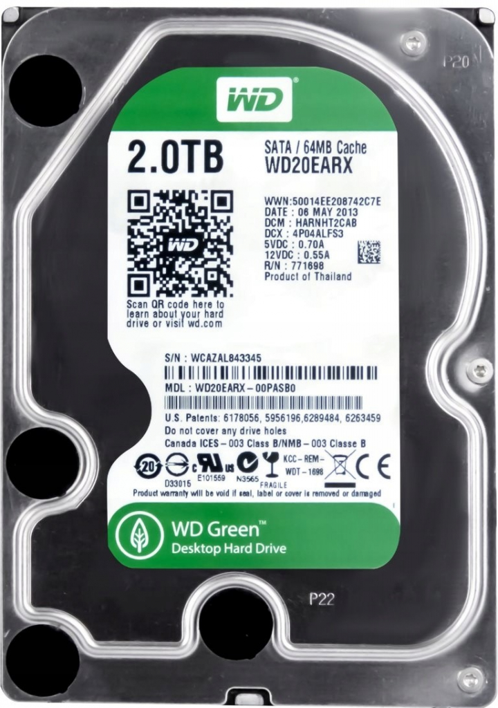 WD Caviar Green EARX 2TB, WD20EARX