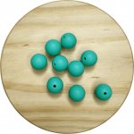 Silikonový korálek 15mm - kulatý Barva korálků: Tyrkysová – Zboží Mobilmania