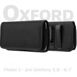 Pouzdro OXFORD Univerzální horizontální s poutkem na opasek Model 3 do 16 x 8 cm, černé – Zboží Mobilmania