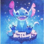 Ubrousek 33x33cm Všechno nejlepší Stitch – Sleviste.cz