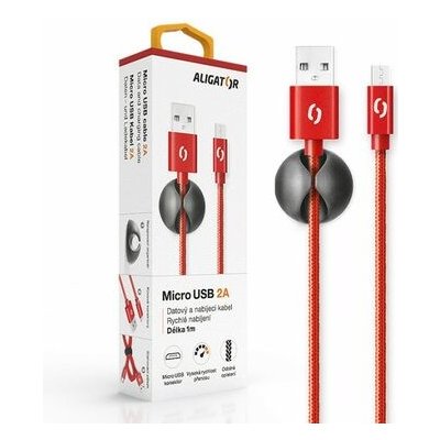 Aligator Datový kabel premium 2A,MicroUSB,červený DATKP10 – Hledejceny.cz