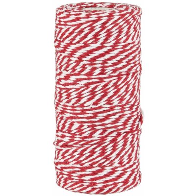 IB LAURSEN Bavlněný provázek Red/White 100 m, červená barva, textil – Zbozi.Blesk.cz