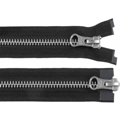 Zip kovový YKK No 5 dělitelný 2 jezdce / dvoucestný 90 cm na kožené bundy, střední, černá barva nikl – Hledejceny.cz