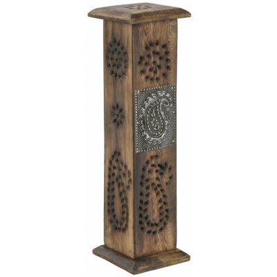 Sanu Babu Stojánek na vonné tyčinky věž vyřezávaný 9x9x31cm 9J – Sleviste.cz