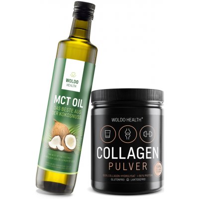 WoldoHealth Hovězí Kolagen 500 g + Kokosový MCT olej 500 ml – Hledejceny.cz