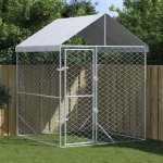 vidaXL Venkovní psí kotec se střechou stříbrný 200 x 200 x 250 cm – Zboží Dáma