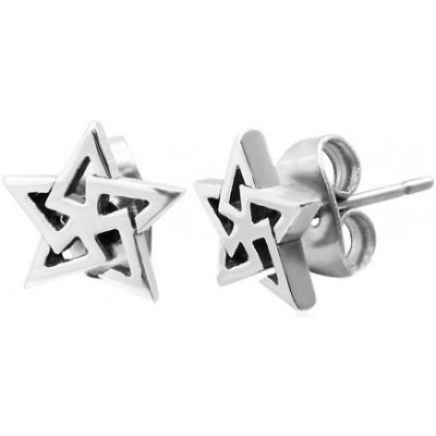 Šperky eshop ocel obrys hvězdy trojúhelníky stříbrný odstín SP92.13