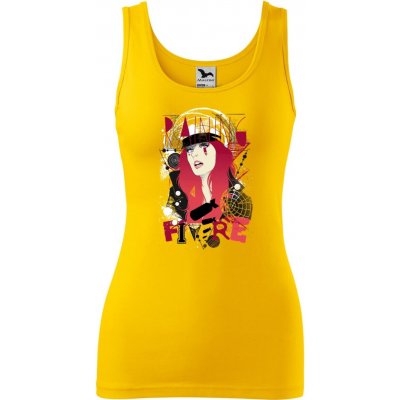 Dobrý Triko dámské tílko s potiskem Raining fire Žlutá – Zboží Mobilmania