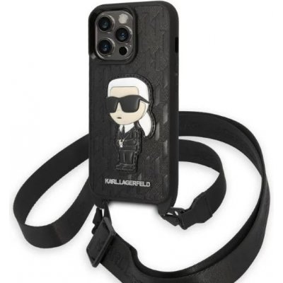 Pouzdro Karl Lagerfeld iPhone 14 Pro Monogram Ikonik Patch černé