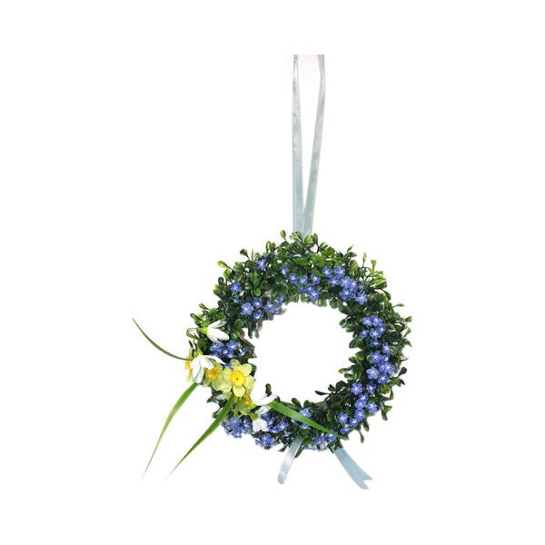 Květina Umělý věnec Pomněnky, pr. 25 cm