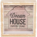 Dřevěná pokladnička Dream House 15*5*15 cm – Zboží Dáma