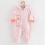 NEW BABY Kojenecký semiškový overal s kapucí New Baby Sweetheart růžový – Zboží Mobilmania