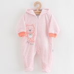 NEW BABY Kojenecký semiškový overal s kapucí New Baby Sweetheart růžový – Zboží Dáma