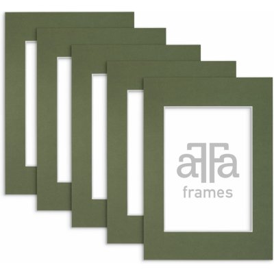 aFFa frames aFFa rámečky Passe Partout | Minimalistická podložka na fotografie, plakáty, diplomy | Karton, barevný, zelený, 40x50 cm | 5 kusů v sadě – Zboží Mobilmania
