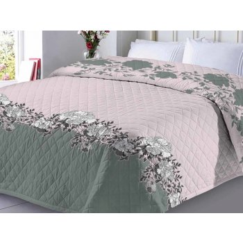 Xpose­­ přehoz na postel YVONA šedý/růžový 220 x 240 cm