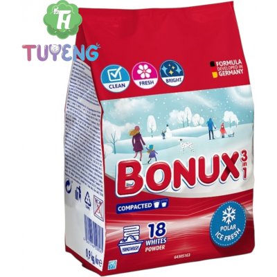 Bonux White Polar Ice Fresh 3v1 prací prášek na bílé prádlo 18 PD 1,17 kg – Hledejceny.cz