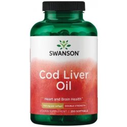 Swanson Olej z Tresčích Jater Cod Liver Oil 700 mg 250 kapslí