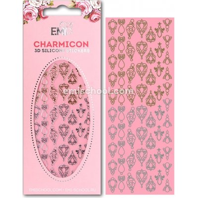 E.Mi Charmicon 3D Silicone Stickers Jewelry 1 Gold/Silver samolepka – Zboží Mobilmania