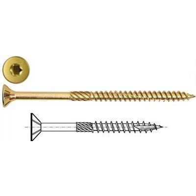 Vrut stavební RAPID ZH 8x220 ŽZN (TORX40) Vrut konstrukční, zapuštěná hlava, TORX, zinek žlutý – Sleviste.cz