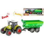 Mikro Trading Traktor s vlečkou 32cm na setrvačník a baterie se světlem a zvukem – Hledejceny.cz