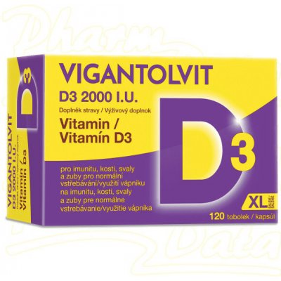 Vigantolvit Vitamin D3 2000 I.U. 120 tablet – Zboží Mobilmania