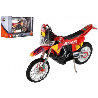 Bburago MotorkaGasGas RX450FDakar 2023 kov/plast 12cm v krabičce 17x11x7cm 1:18 – Zboží Dáma