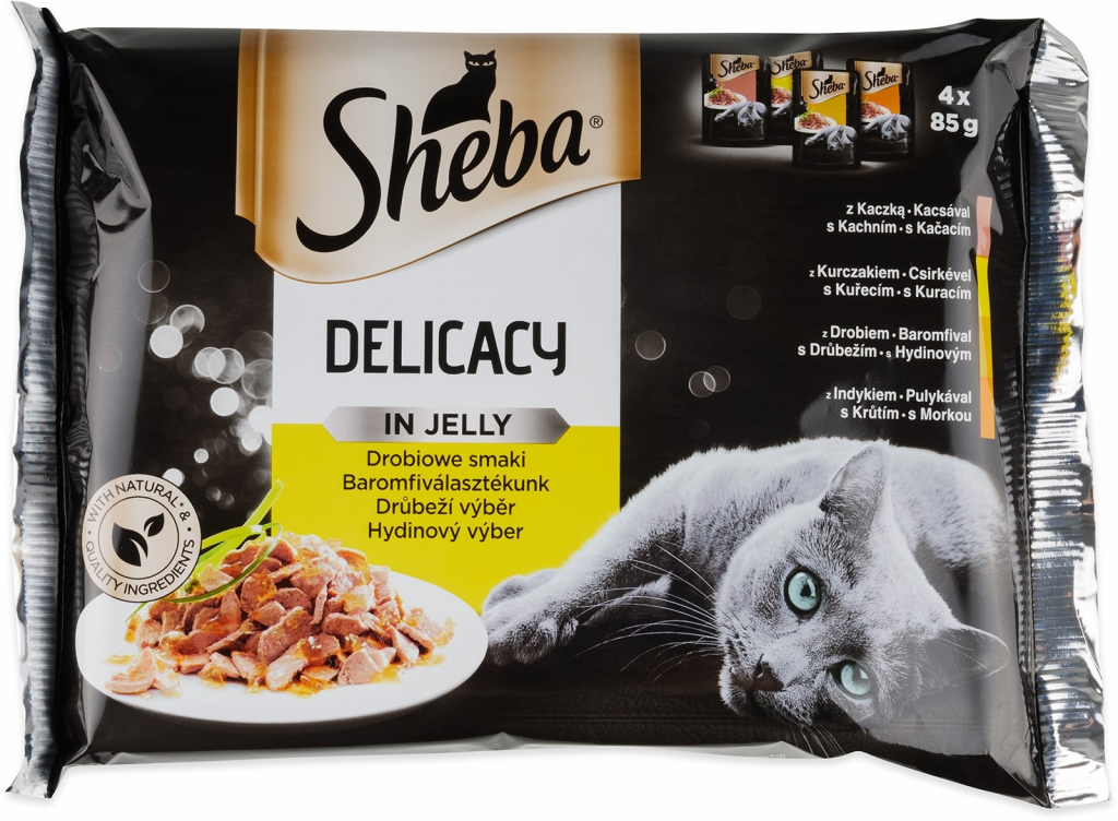 Sheba Delicacy jelly drůbeží výběr 4 x 85 g