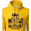 Pánská mikina mikina Eat Sleep Fortnite Repeat Žlutá