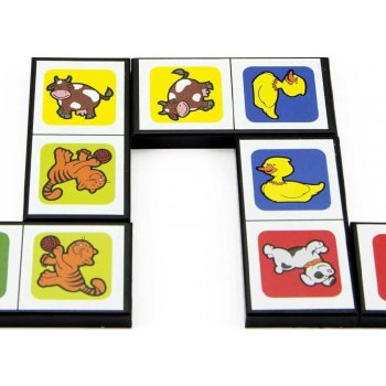 Teddies Domino Moje první zvířátka společenská hra v krabičce 21x6x3cm 28 dílků