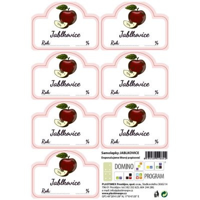 Samolepící etikety na láhve JABLKOVICE, arch 7ks – Hledejceny.cz