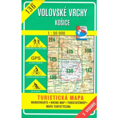 Volovské vrchy Košice 1:50 000 136 Turistická mapa