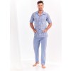 Pánské pyžamo Taro Gracjan pyžamo krátký rukáv šedé