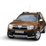 Přední ochranný rám - nízký s plechem Dacia Duster 2010 - 2018 Černý mat