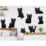 Nalepte.cz Černé kočky samolepky na zeď arch, rozměry 148 x 100 cm – Zboží Dáma