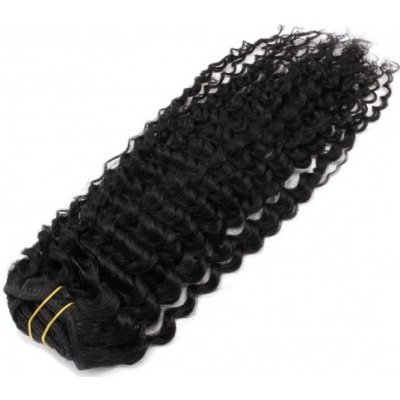 Clip in vlasy 51cm kudrnaté - černé – Zboží Dáma