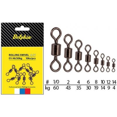 DELPHIN Rolling Swivel A-01 BN vel.6 10ks – Zboží Dáma