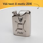 Originální nerezová placatka kanystr s vlastním textem nebo logem – Zboží Dáma