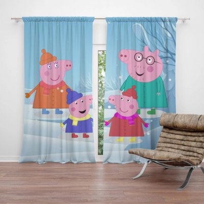 Sablio Závěs Prasátko Pepina Rodina: 2ks 140x250cm – Hledejceny.cz